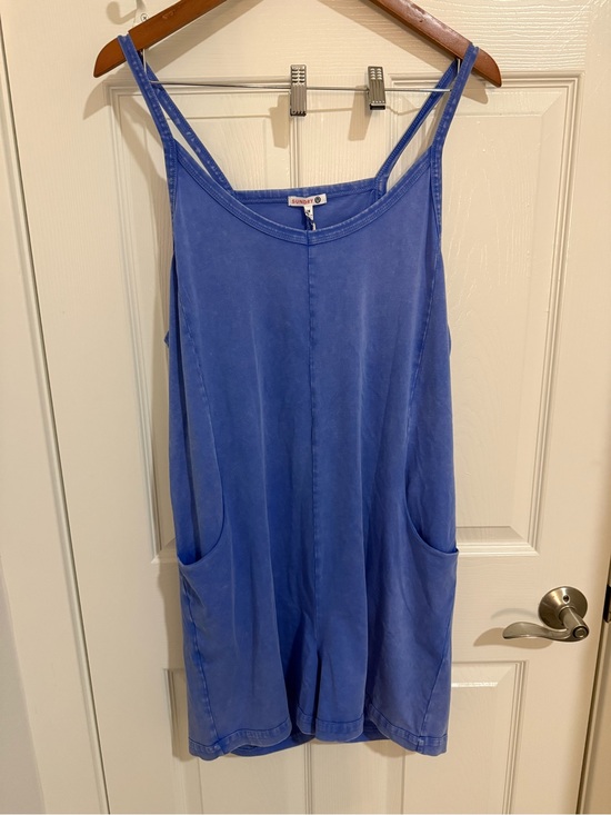 Anthropologie Pants - NWT Sundry by Anthropologie blue Cotton Blend Romper Medium Casual Summer